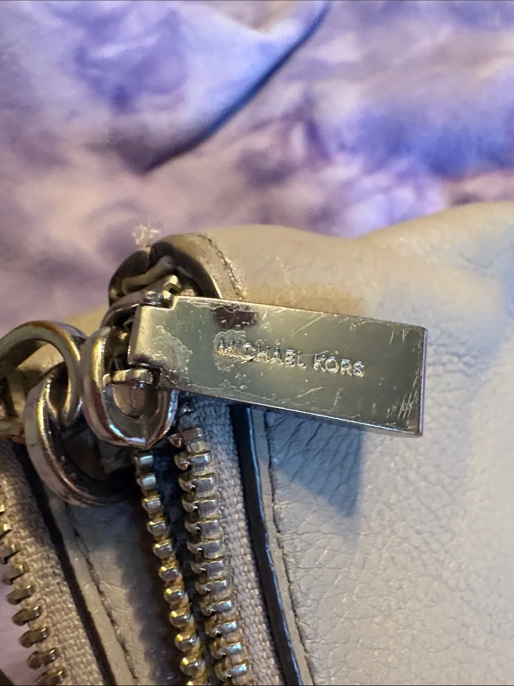 Michael Kors Pebbled Leather Crossbody Bag in Gray